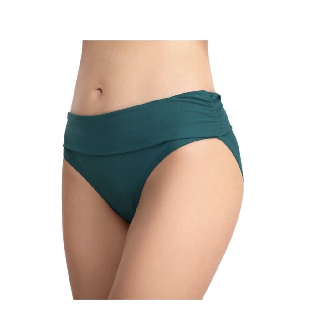 Women’s Plus Size XXL High Waisted Swimsuit Bottoms Green NWT